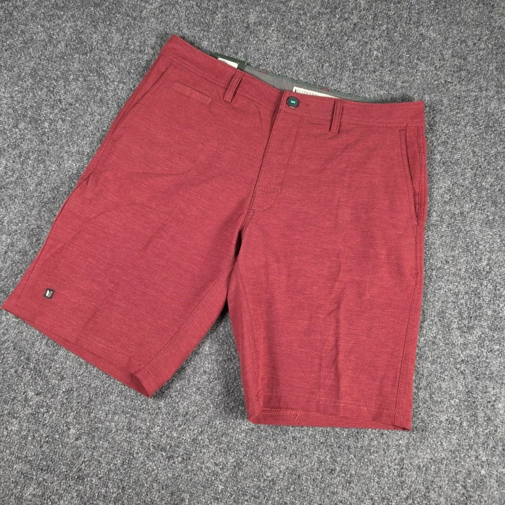 Linksoul Boardwalker Shorts Mens 34 Red Heathered Stretch Golf Casual NWT